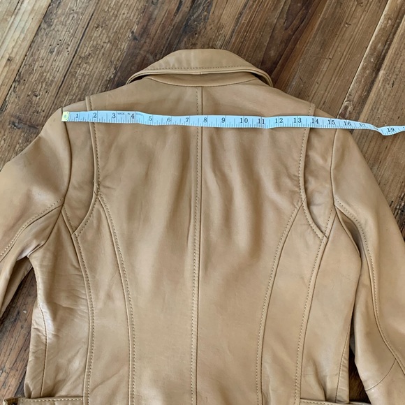 Michael Kors Beige Leather Jacket, Sz M - Picture 5 of 16